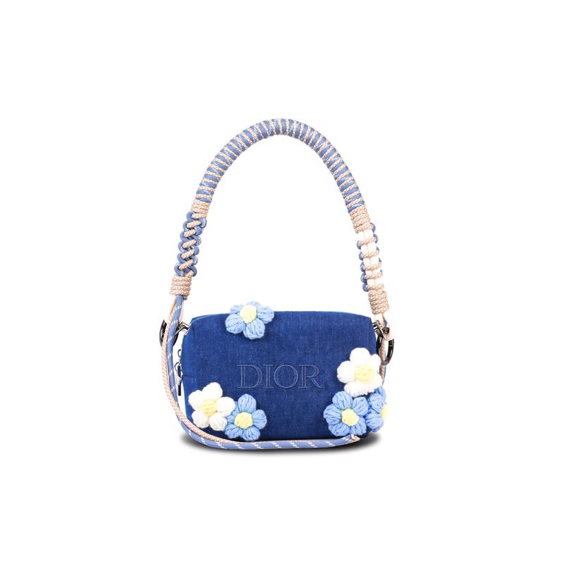 Dior [Индивидуальная косметичка] Холщовая Весенний Цветок Клятва Цветок Французская Ручная работа Простая Универсальная Стиль Подарочной Коробки Хранение Портативная Сумка