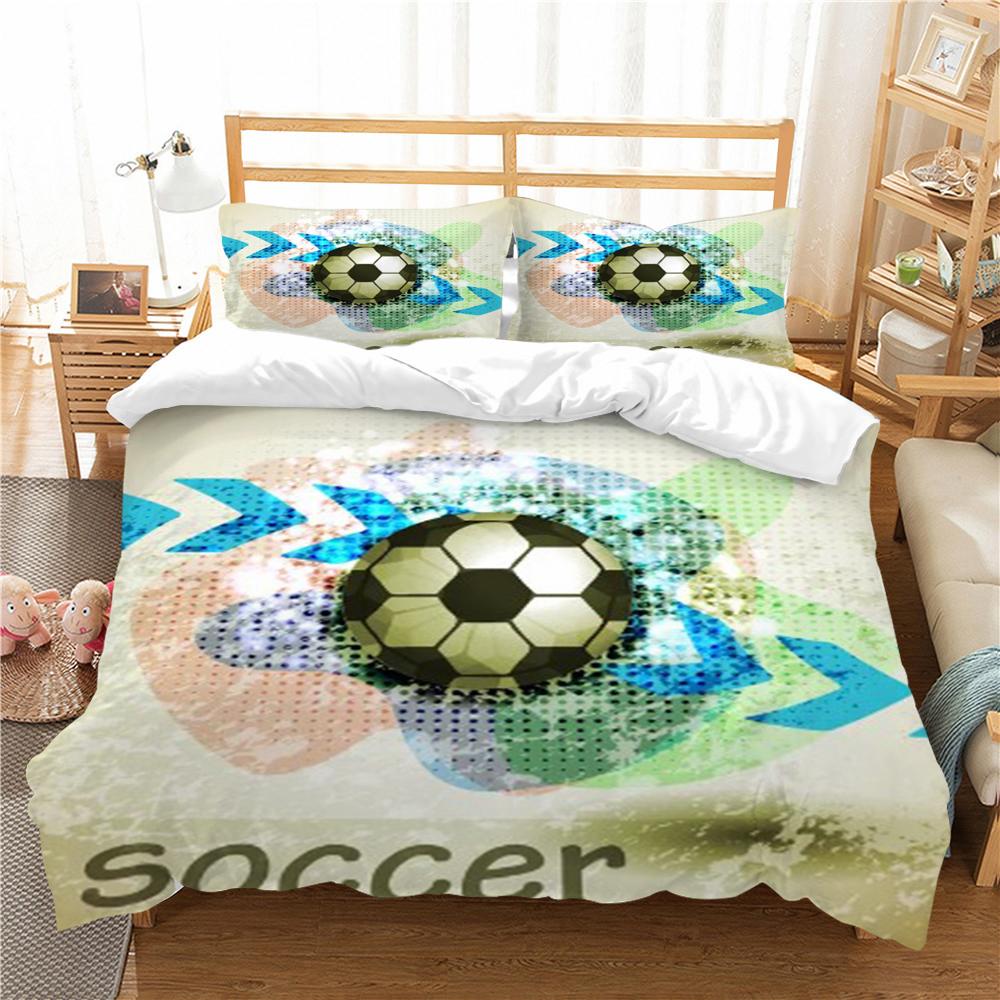Duvet Cover 3D Home Bedspreads Football Quilt Cover High Quality Bed Cover Suit with Pillowcase Soft Bedding Cover