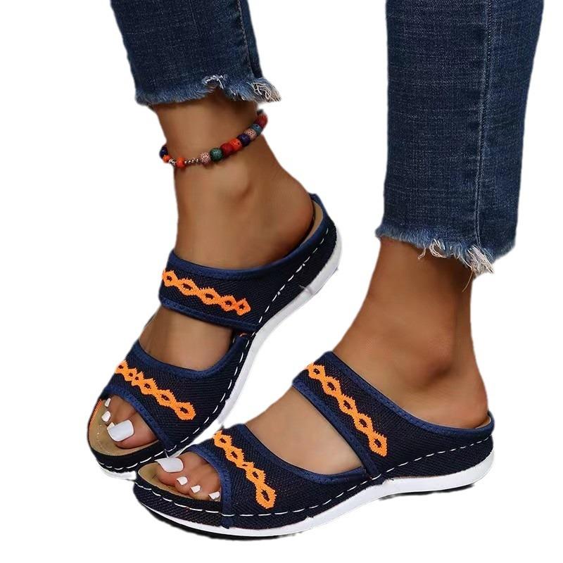 Летние новые шлепанцы на танкетке, внешнеторговые, больших размеров, с одной перемычкой, двухрядные, с крутыми шлепанцами, в наличии, женские пляжные шлепанцы