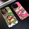 Чехол для телефона Shin-chans от Crayons для iPhone 17 Air, 16 Pro Max, 15 Pro, 14 Plus, 12, 13, X, XS Max, 11 Pro. Цветной серебристый чехол