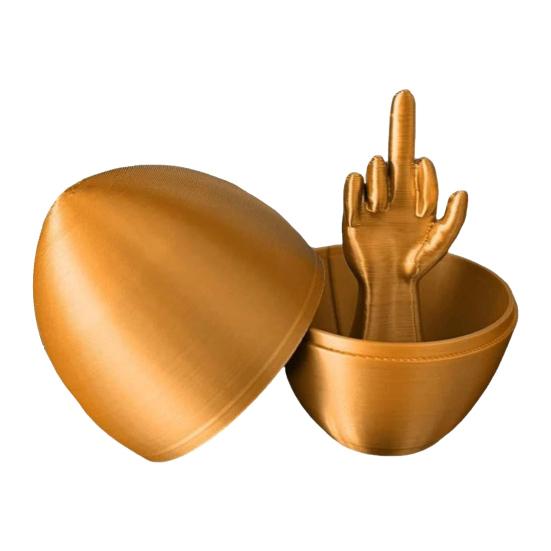 Middle Finger Easter Egg Funny Prank Toy 3D Printed Hilarious Surprise Ornament Rude Joke Egg Gag Gift for Office Party Birthday