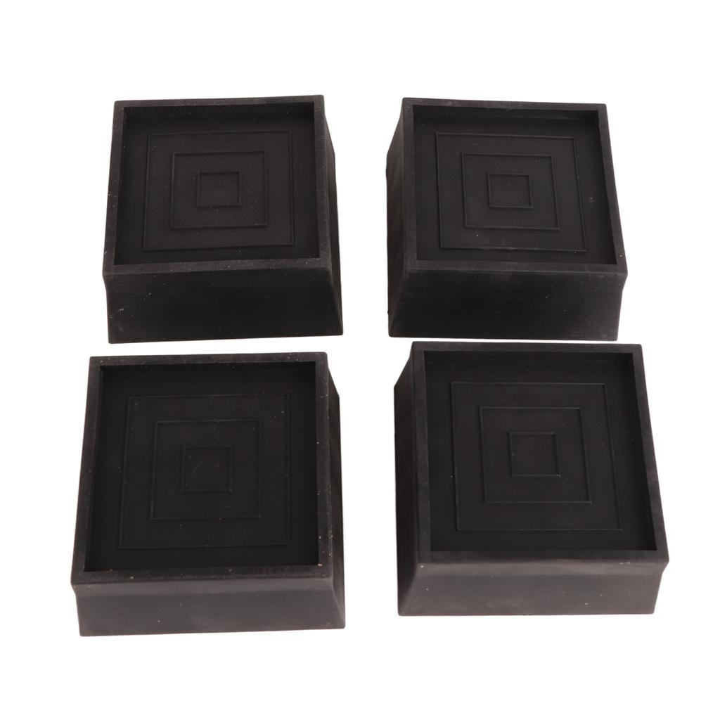 Подставка для мебели 2 дюйма, штабелируемая, ТПУ, квадратная, для стола, сверхпрочная, водонепроницаемая, противоскользящая, черная, увеличивающая высоту, для кровати