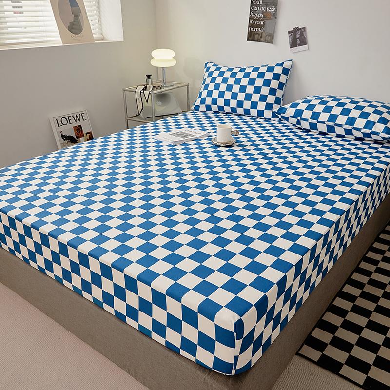 Хлопковая простыня однотонного цвета с эластичной лентой Нескользящий регулируемый наматрасник Мягкий удобный для двуспального размера King Queen Size