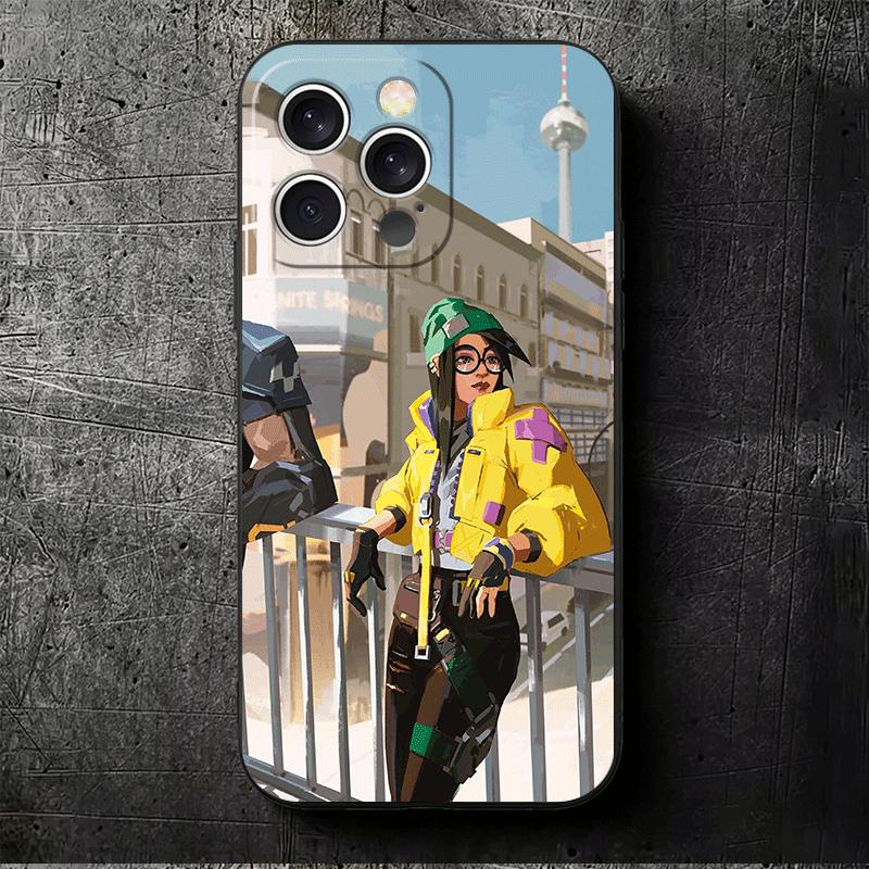 V-Valorant Killjoy Soft Phone Case for iPhone 16 16E 17 Air 15 Pro Max 14 Plus 13 Mini 11 12 7 Black Cover Back Shell