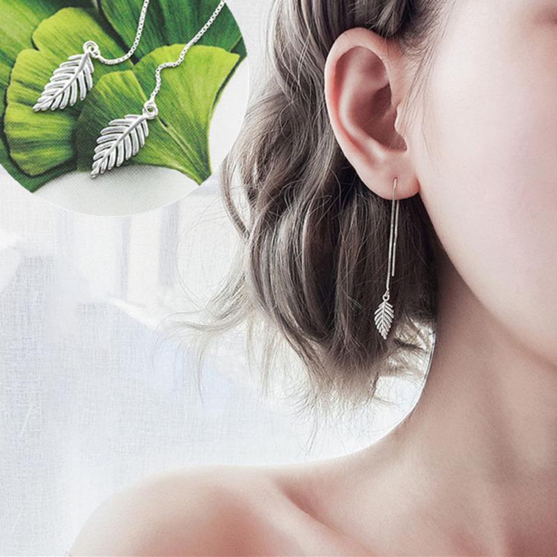 Новый! Женские длинные серебряные серьги с кисточками в корейском стиле, простые универсальные стильные серьги, ювелирные аксессуары