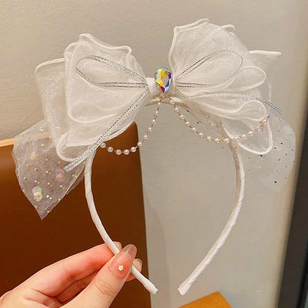 Girls Princess Headband Big Ribbon Lace Headband