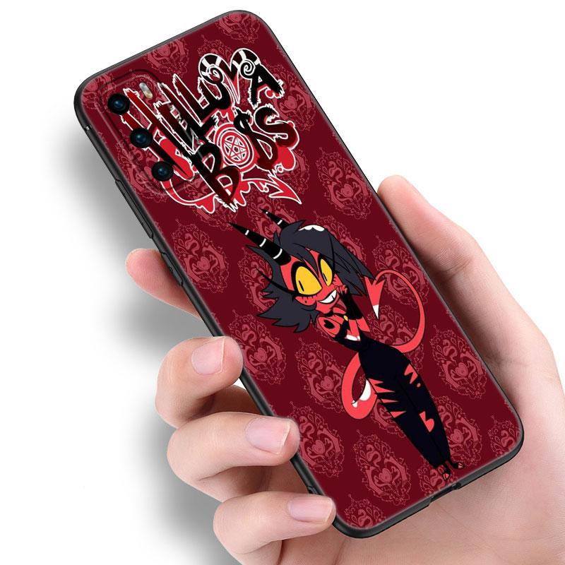 Anime Helluva Boss Black Silicone Phone Case For Huawei P10 P20 P30 P40 Lite P50 P60 Art P50E P Smart Z 2018 2020 2021 Pro 2019