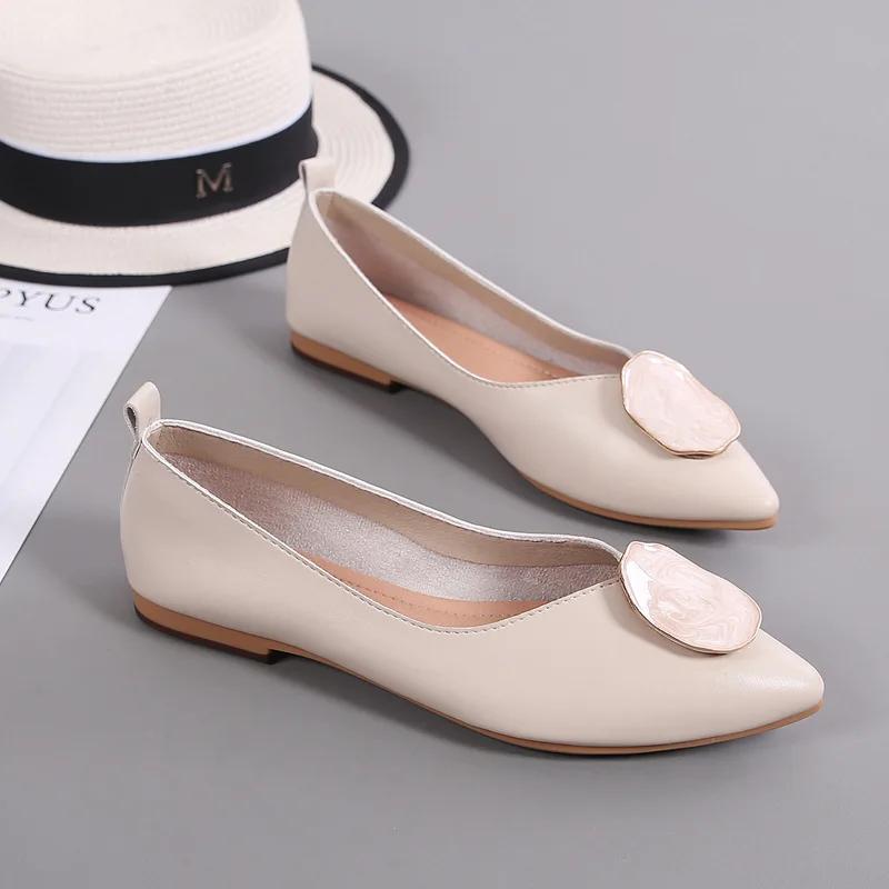 Специальное предложение Женская обувь Модные повседневные туфли на плоской подошве с заостренным носком Мягкая нескользящая женская обувь