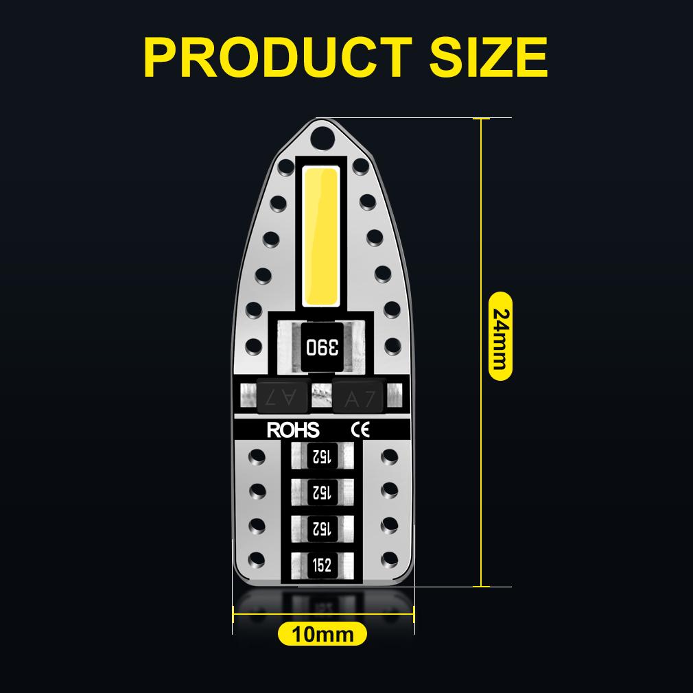 10/4 шт. W5W T10 светодиодные лампы Canbus 168 194, внутренние боковые фонари заднего хода, без ошибок, 6000K, супер яркий белый