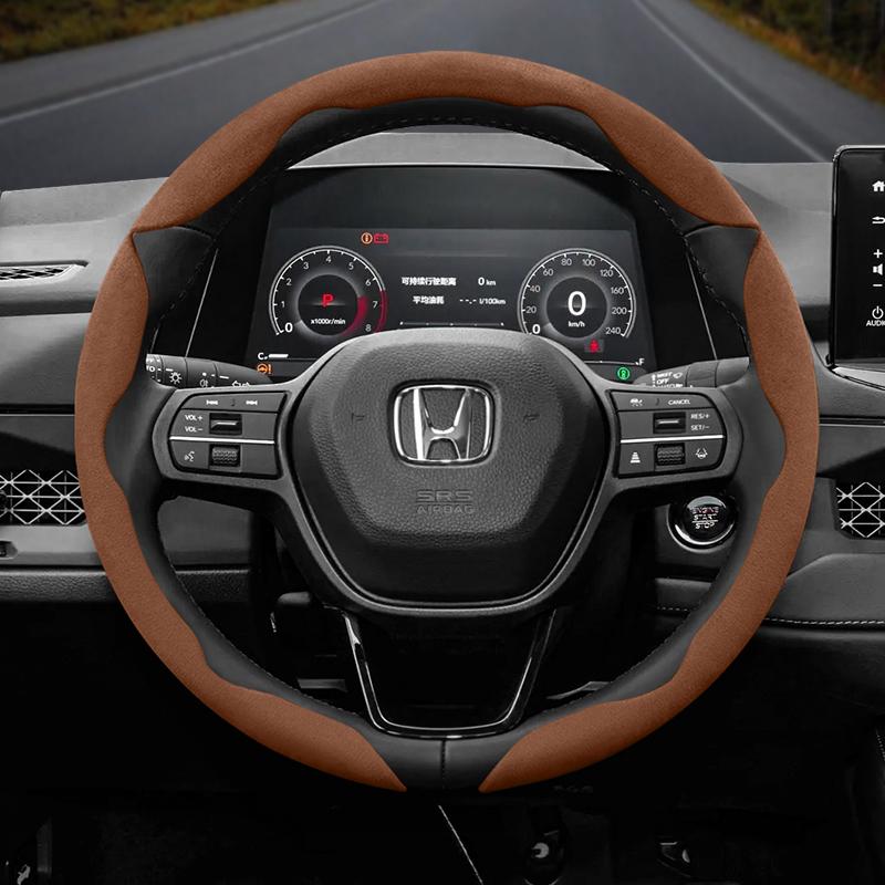 For Honda Suede Snap-on Steering Wheel Cover Fit Civic 2008 Accord 7 8 Vezel Freed 10 Stream Breeze Cr V 3 Shuttle Rn6 Jade