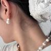 Европейские и американские модные большие серьги-гвоздики с жемчугом барокко, ретро-темперамент, серьги-гвоздики из стерлингового серебра 925 пробы, женские, неправильная форма, жемчужная подвеска "рыбий хвост"