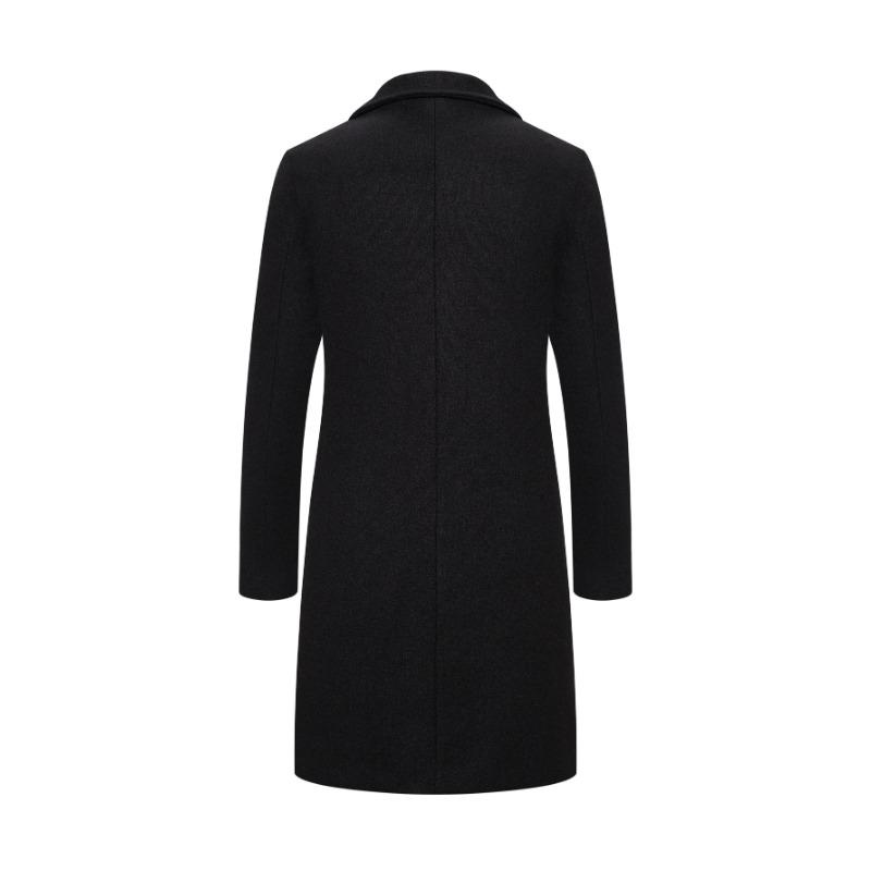 Spring Autumn New Long Cotton Coat New Wool Blend Pure Color Casual Business Fashion Men's Clothing Slim Windbreaker Jacket