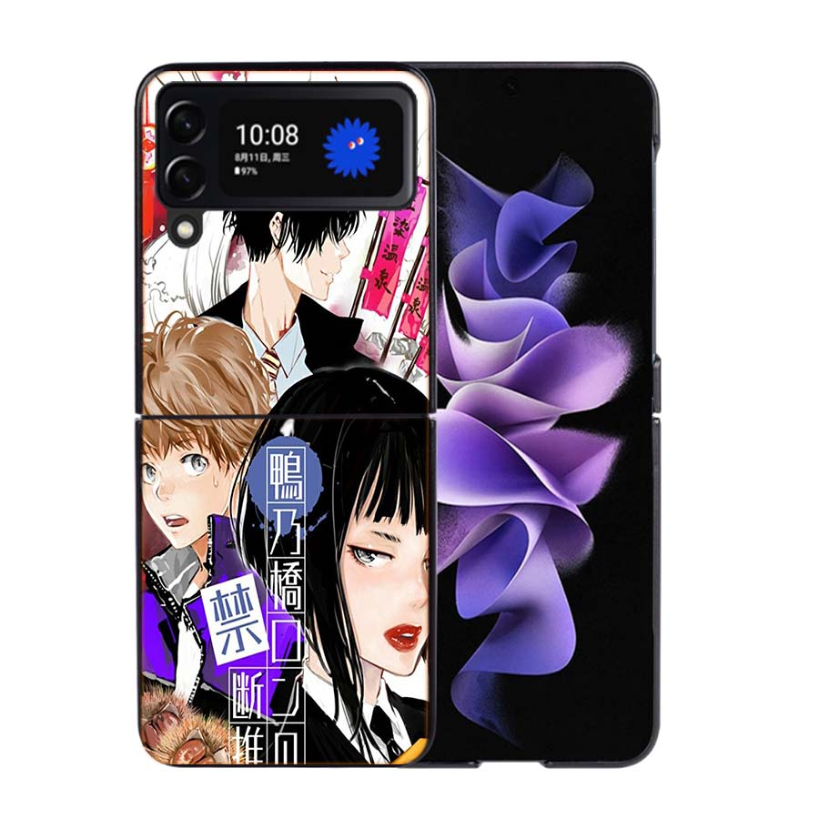 Kamonohashi Ron Phone Case For Samsung Z Flip 7 6 5G Galaxy Z Flip4 Z Flip5 Z Flip3 Coque Black Hard PC Shell Protective Cover