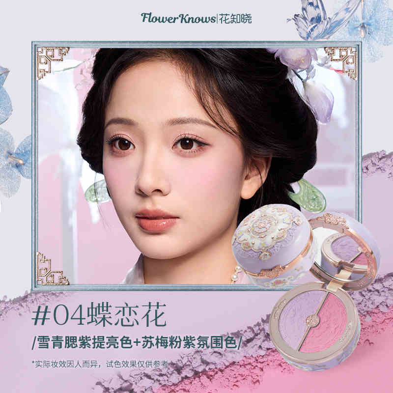 Серия Flower Knows All Swan Ballet Бархатные тисненые румяна Матовая пудра-румяна Палетка Подарочный набор для женщин