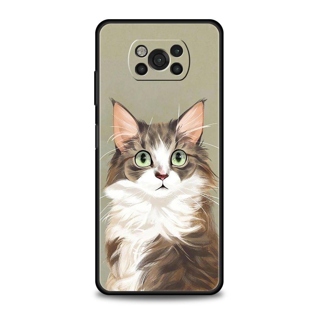 Модный чехол для телефона с милыми котами для Xiaomi Poco X3 NFC M3 F3 F4 M4 X4 Mi Note 12T 12 Pro 10 11 Lite 10T 5G 11T 9T 11i мягкий чехол