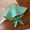Summer Sunscreen Hat Two-sided Fisherman Caps Korean Plaid Bucket Cap  Travel
