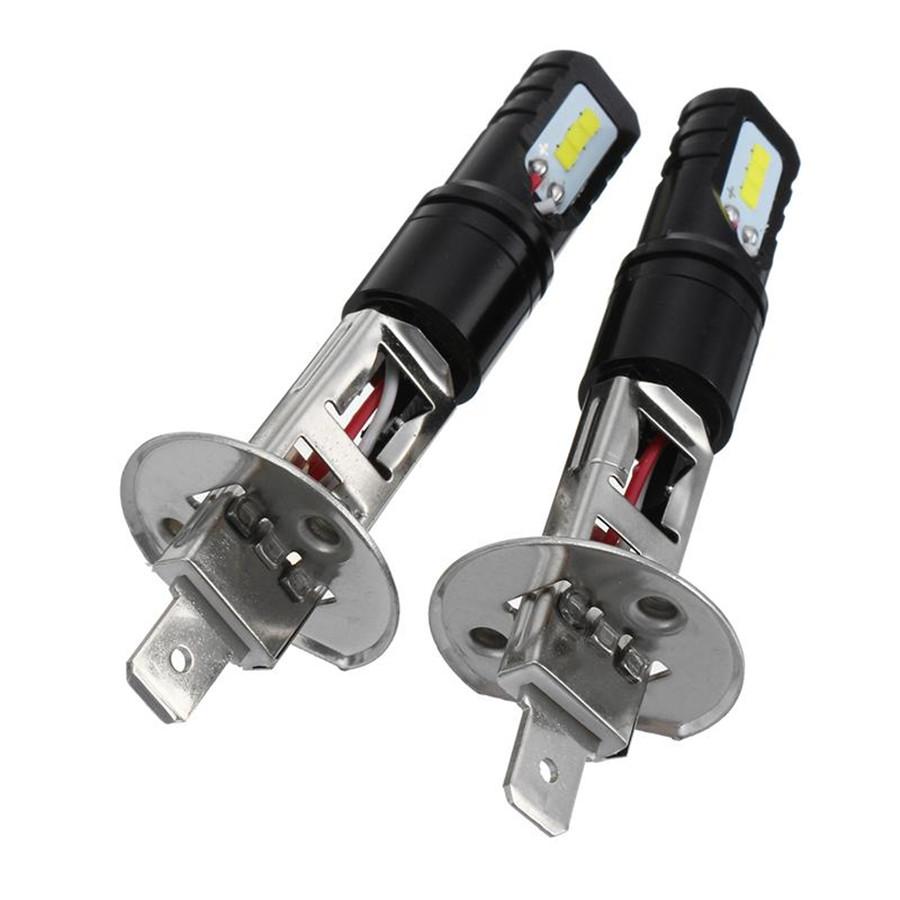2Pcs 80W H1 LED Light Bulbs For Car DRL Daytime Driving Fog Lights 6000K White