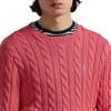 Polo Ralph Lauren Весна-Лето 26 Свитер с вышивкой логотипа, с длинным рукавом, с круглым вырезом, вязаный косами, мужской свитер 710775885-538
