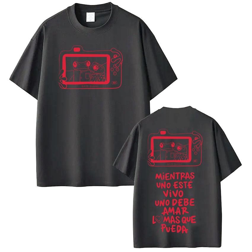 Rapper Bad Bunny Tour 2026 Print T Shirt Unisex Unisex Hip Hop Oversized TShirts Summer Cotton Loose Casual High Quality TShirt
