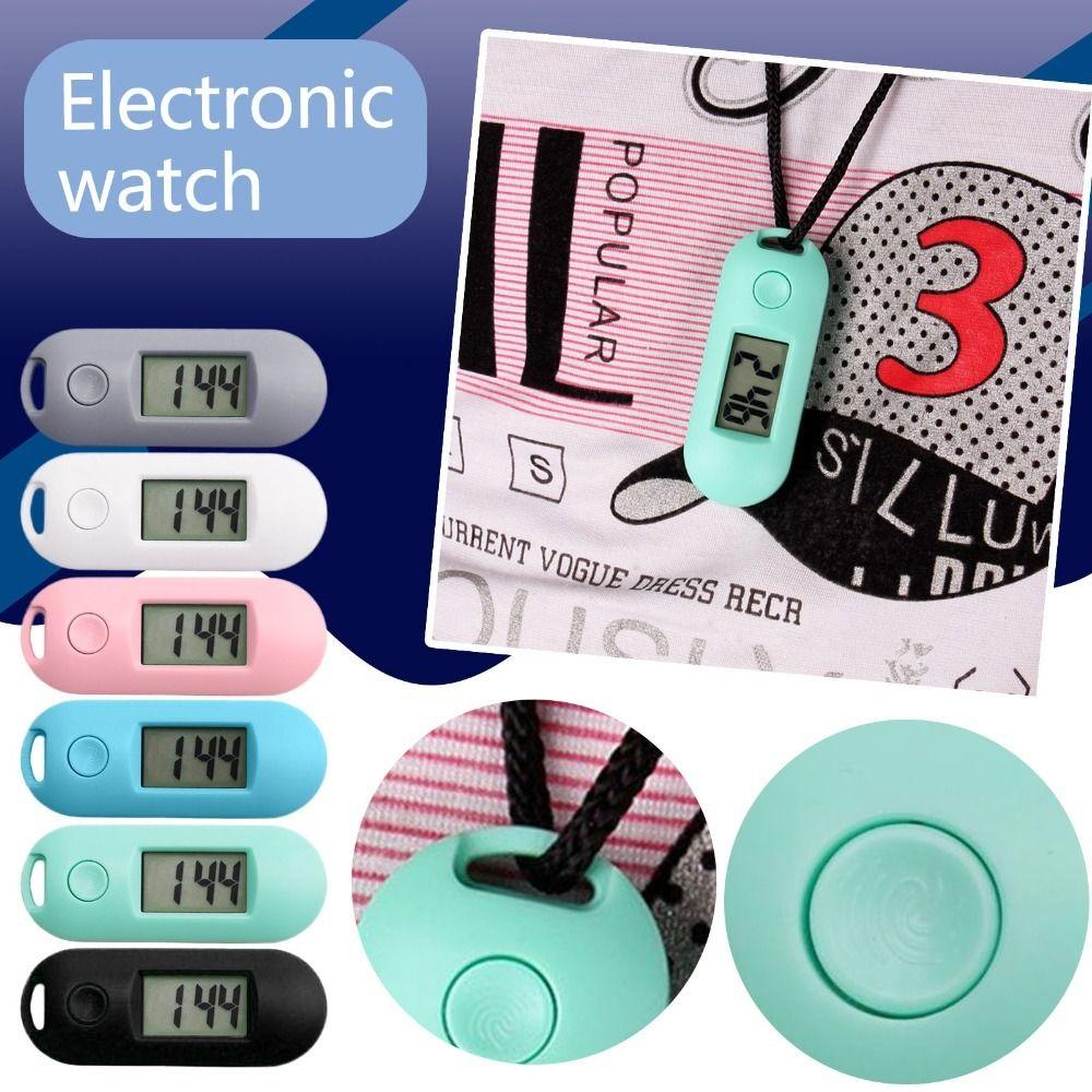 Digital Electronic Clock Mini Small Wall Watch LCD Display Study Library Luminous Key Ring Watch