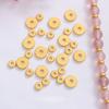 100pcs Sand Gold With Beads Wheel Flat Beads Loose Beads Spacer Gold Beads Diy Handmade Bracelet Necklace Braided Rope Beaded Material