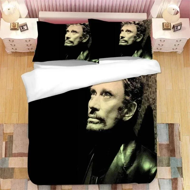 Johnny Hallyday Bedding Set Duvet Cover Sheet Printed Bed Set Pillowcase Bed Full Queen King Size Comforter Bedroom