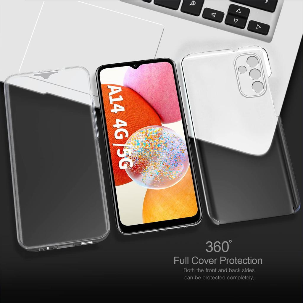 Двойной чехол спереди и сзади на 360°, полный чехол для Samsung Galaxy A05 A14 A24 A54 A53 A33 A13 A12 A32 A52 A51 Redmi 13C iPhone 15 13 14 7 8 11 12 Pro Max