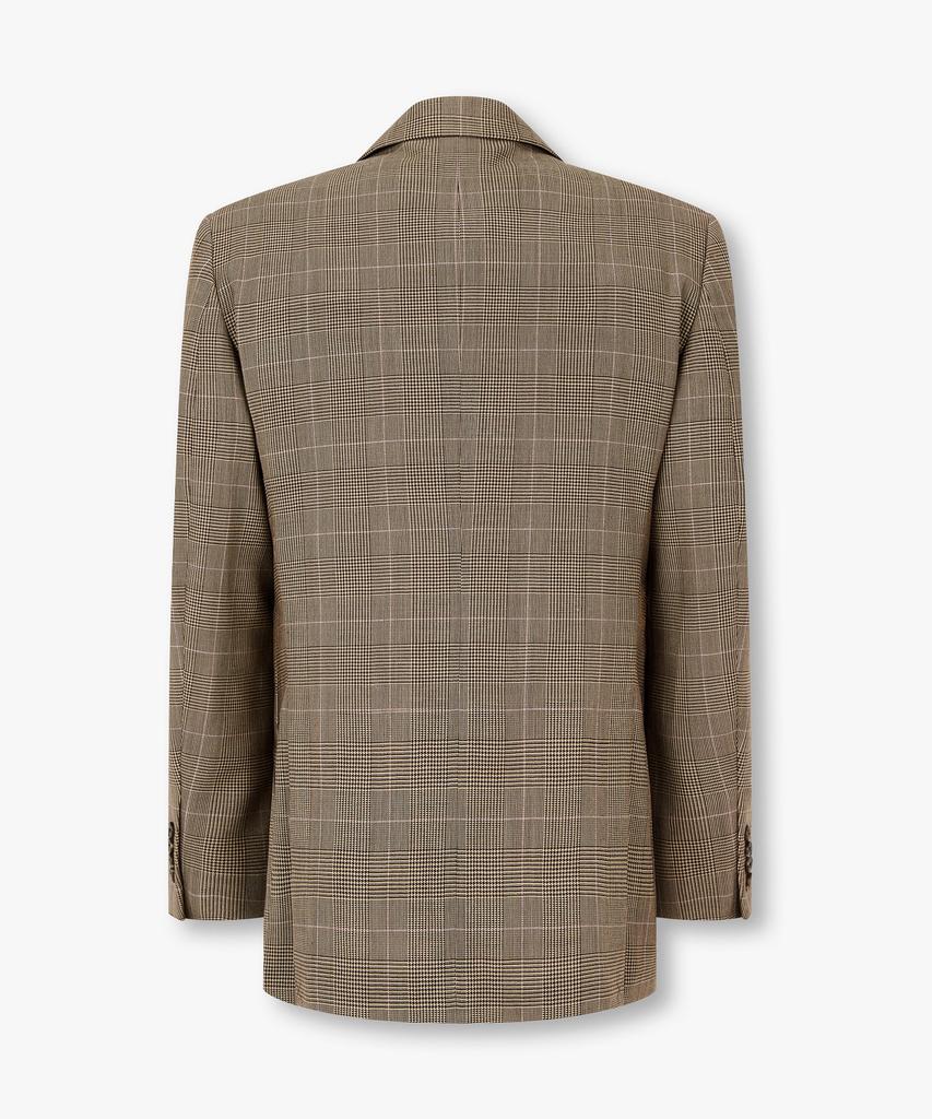 Man On The Boon Wool Blend Check Jacket_Brown 4716102006