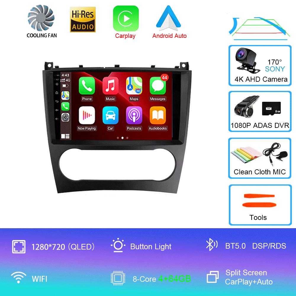 Android 14 для Mercedes Benz W203 W209 C180 C200 C220 C230 2005 - 2009 стерео автомобильное радио мультимедиа навигация GPS Carplay AUTO