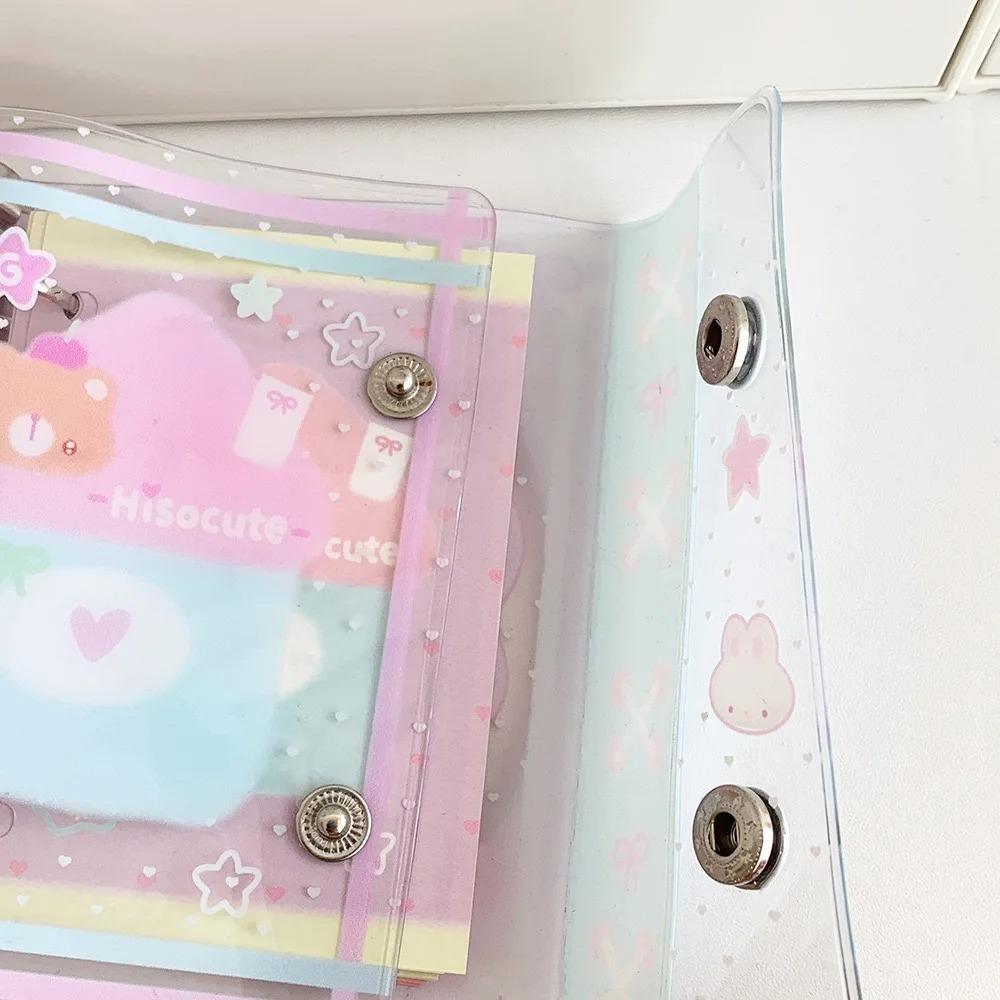 Cartoon Transparent Binder Double Buckle Photo Storage Book New Yearly Daily Weekly Notepad