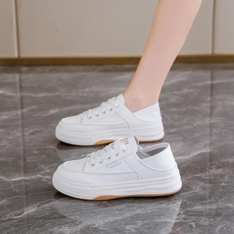 Женская обувь, летняя, новая, оригинальная, на толстой подошве, маленькие белые туфли, американская модная повседневная обувь для женщин