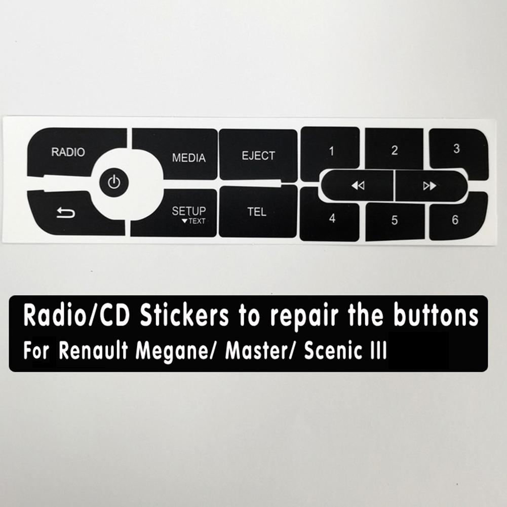 Transform the Look of your Car Buttons with For Megane Master III CD Radio Audio Button Repair Stickers