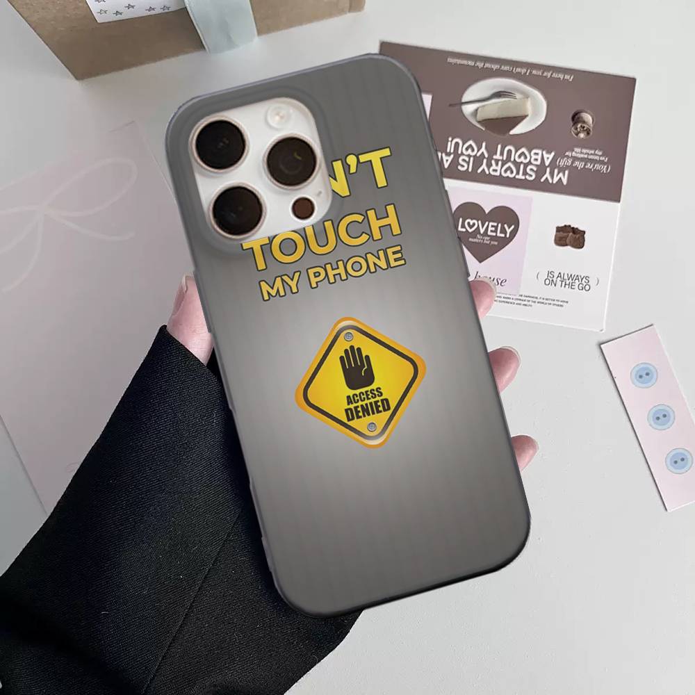Чехол для телефона с рисунком «Не трогай мой телефон» для iPhone 17 16 15 11 12 13 14 Pro Max Мягкий гофрированный силиконовый чехол