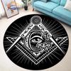 Masonic Round Carpet Freemasonry Non-slip Rug Freemason Living Room Large  All Seeing Eye S Tea Table or Chair Mat