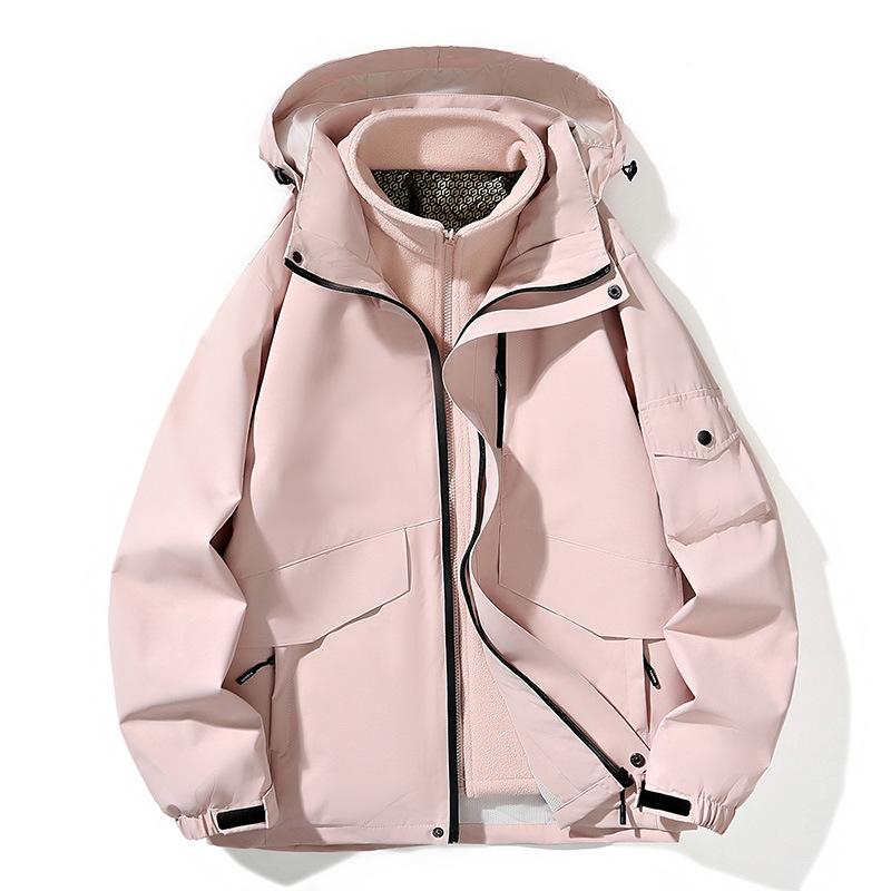 Outdoor Men's Autumn and Winter New Style Windproof and Waterproof Couple's Versatile Mountaineering Clothing Work Jacket Men's Solid Color Jacket