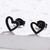 Stainless Steel Earrings Simple Fashion Black Plated Design Heart Hollow Earrings For Women Zircon Party Gifts Recommendation