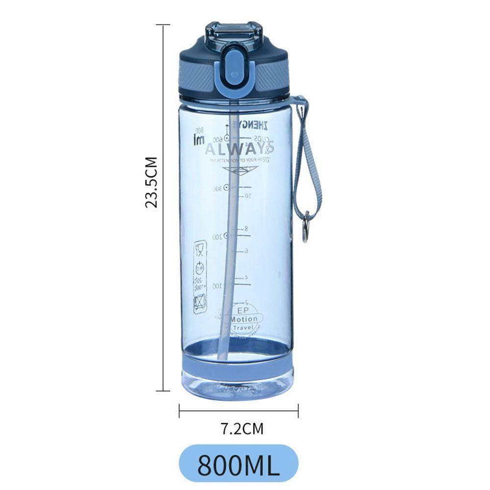 800ml Portable Plastic BPA Free Men Drinkware with Straw Sports Water Bottle Drinking Bottle