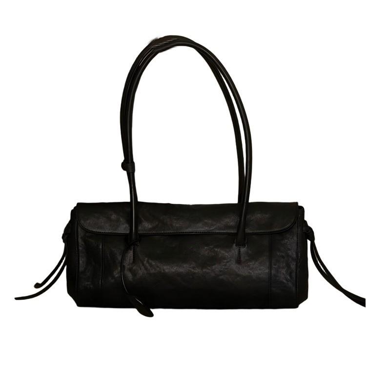 Сумка под мышкой для женщин, Высококачественная сумка на плечо большой вместимости, Винтажная сумка-багет в стиле легкой роскоши черного цвета, Женская сумка-подушка