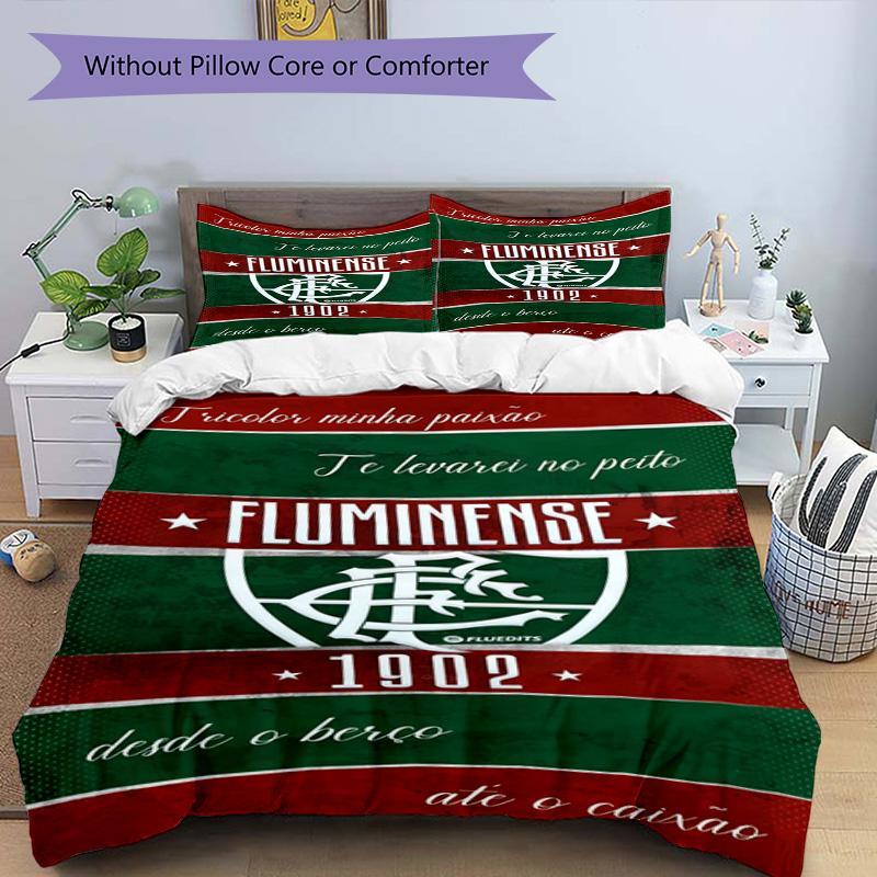 Flumi-nense Football Crest Printed Pattern Duvet Cover Set – includes 1 duvet cover and 2 matching pillowcases Bedroom decor Christmas gifts