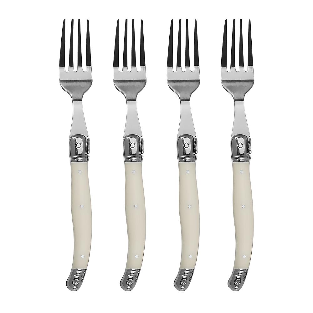 4/6/8pcs Stainless Steel Laguiole Cutlery Set Steak Knife Fork Spoon Set White Handle Restaurant Bar Kitchen Tableware