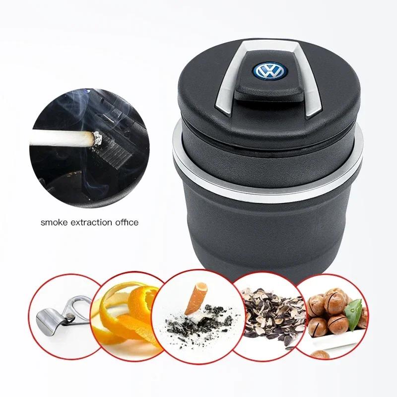 1Pcs Car LED Ashtray Garbage Coin Storage Cup Cigar Ash Tray For VW GTI Polo Golf Passat Tiguan Arteon Touareg CC Taigo Caddy Je
