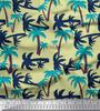 Beige Japan Crepe Satin Fabric Palm Tree Print Sewing Fabric Metre 42 Inch