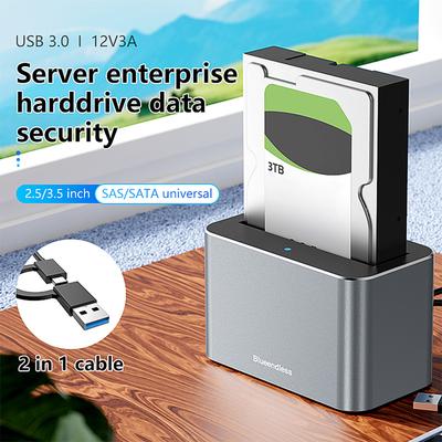 Док-станция для жесткого диска SAS/SATA, один отсек, USB 3.0, корпус для жесткого диска SATA для 2,5/3,5-дюймовых HDD/SSD SATA/SAS