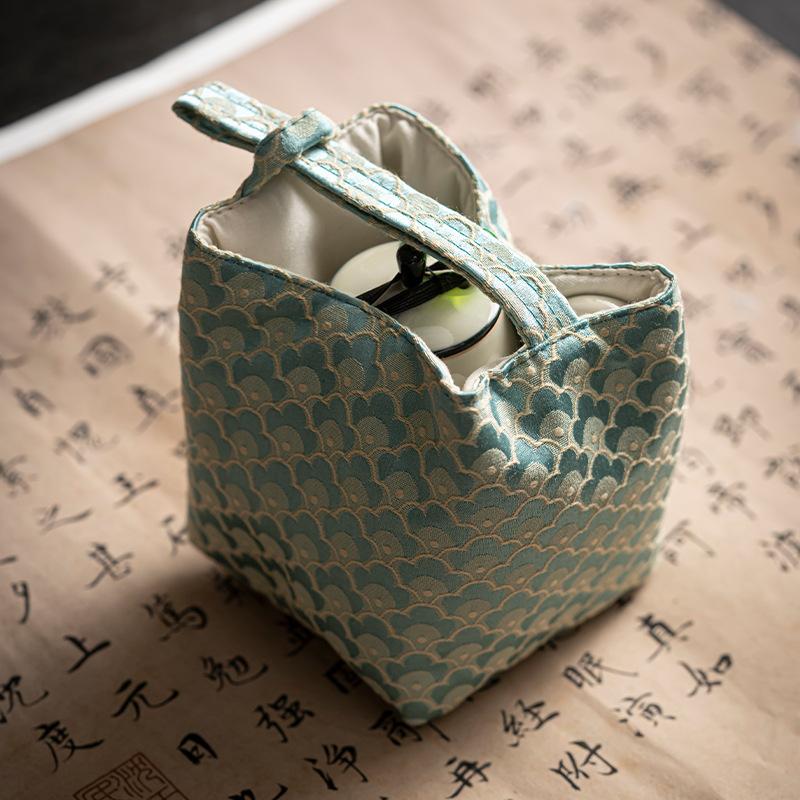 Large Handmade Tea Bag Storage Pouch Portable Vintage Tea Accessories for Cup Teapot Gaiwan