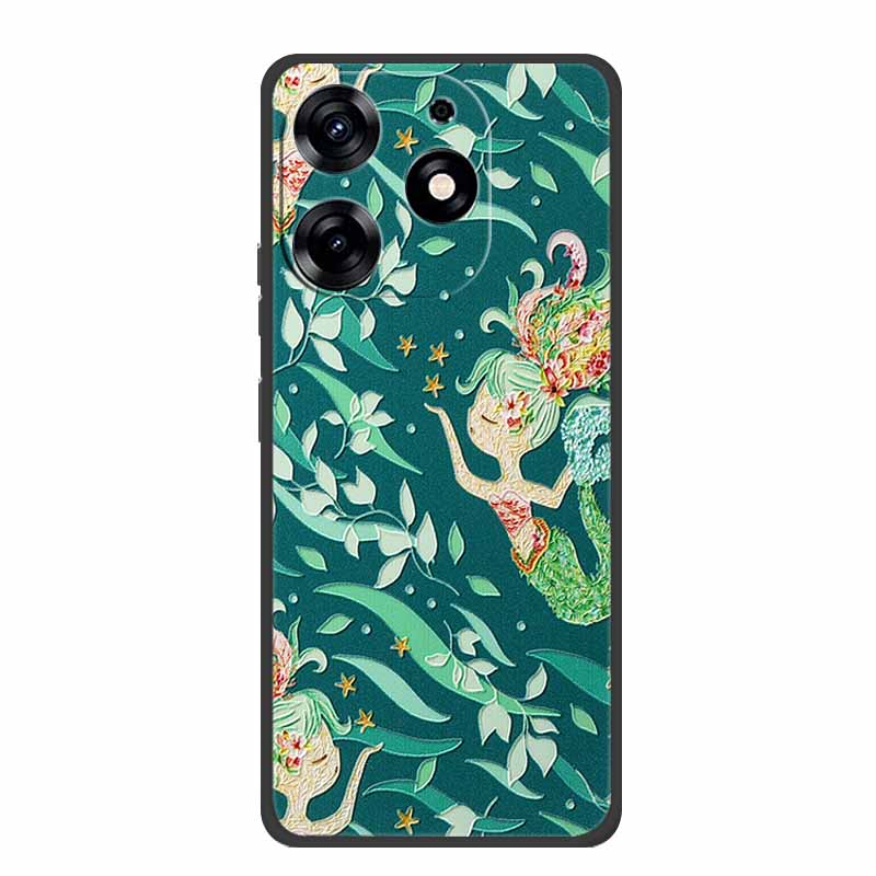 3D Emboss Case For Realme C61 Phone Case Relief Flowers Shockproof Silicone Soft Coque For Realme C61 Back Cover Case RealmeC61