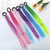 1 PCS New Girls Colorful Wigs Ponytail Kids Hair Accessories Head Band Hair Ornament Headbands Rubber Bands Beauty Hair Bands Headwear Gradient Twist