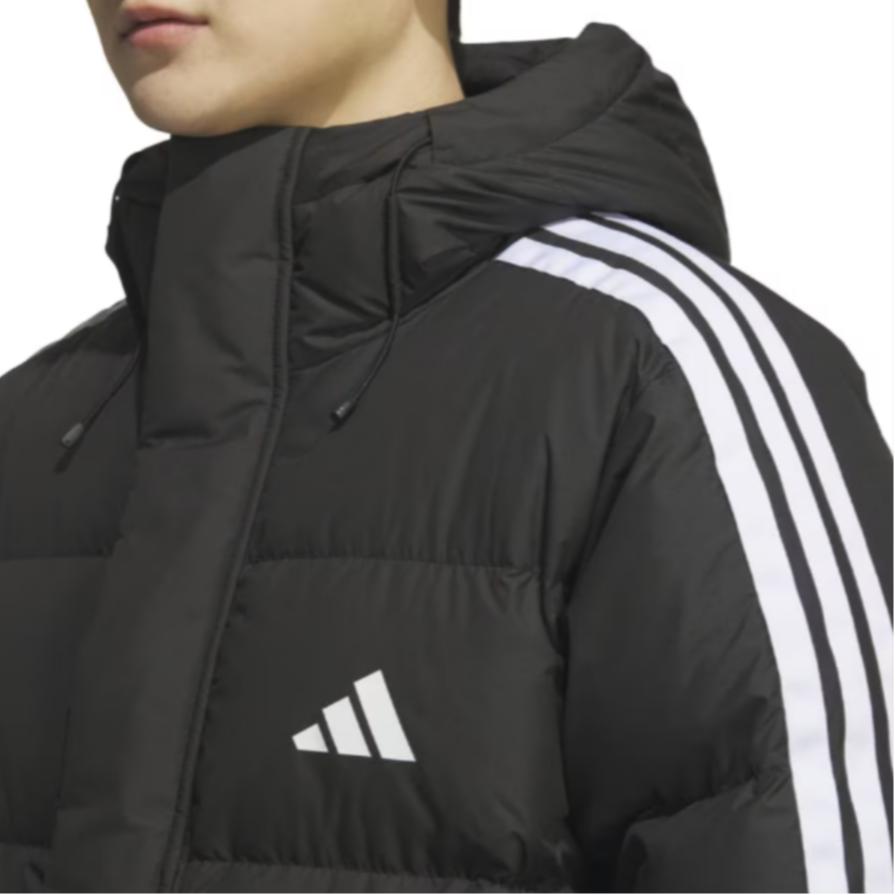 adidas Пуховик с 3 полосками Унисекс Черный JZ8731