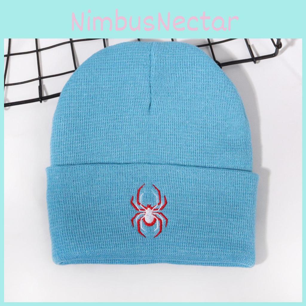 Knitted Spider Embroidered Knit Hat With Warmth For Autumn Streetwear Fans