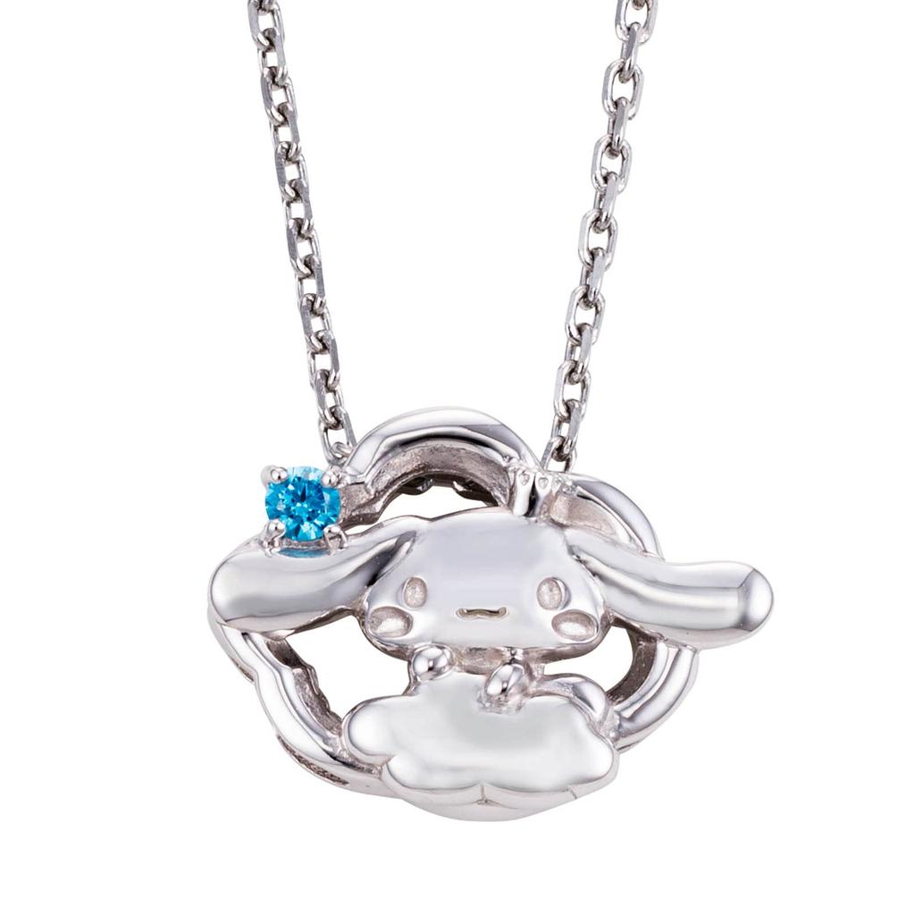 Cinnamoroll 20th Anniversary Sanrio Characters Silver Necklace Surgical Stainless Steel 316L Cubic Zirconia Silver [White Clover] SA20CI-N001RD