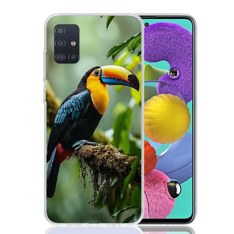 Tropical Toucan Phone Case For Samsung Galaxy A52 A32 A22 A12 A02S A50S A30S A51 A31 AA71 Note 20 Ultra 10 S10 Plus Galaxy A52 A